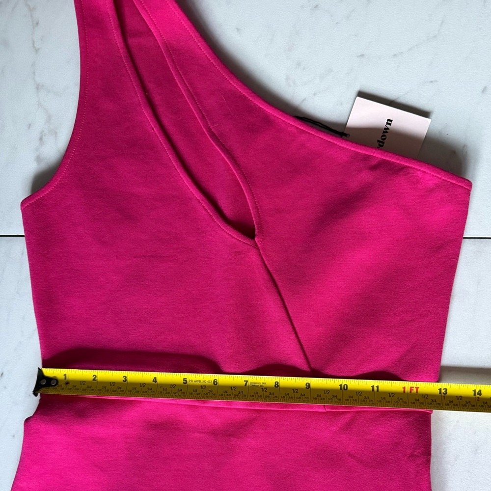 SUPERDOWN Nava Asymmetrical One Shoulder mini dress in hot pink; size small - Picture 4 of 8